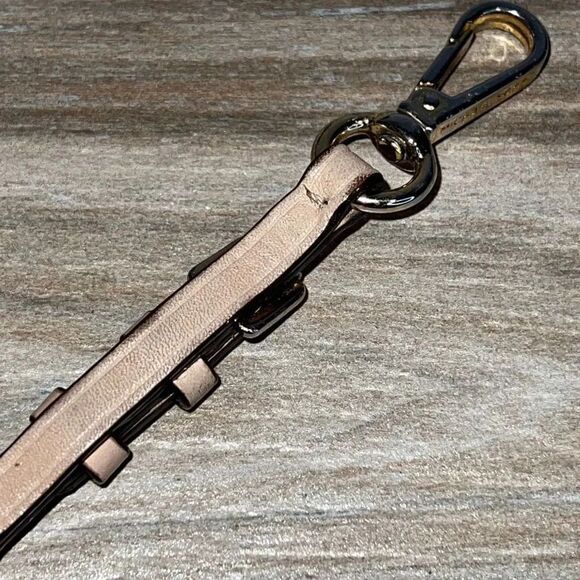 MK Michael Kors large gold tone keychain purse bag charm tan leather heritage - Picture 7 of 9